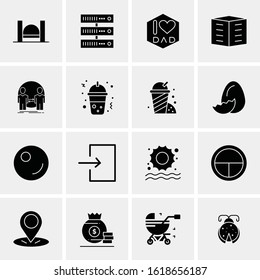 Business Icon Set. 16 Universal Icons Vector. Creative Beauitful Icon Illustration to use in Print and Web Related project.