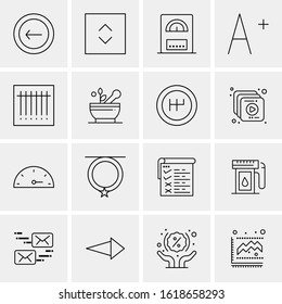 Business Icon Set. 16 Universal Icons Vector. Creative Beauitful Icon Illustration to use in Print and Web Related project.
