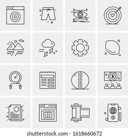 Business Icon Set. 16 Universal Icons Vector. Creative Beauitful Icon Illustration to use in Print and Web Related project.