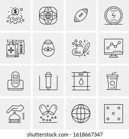 Business Icon Set. 16 Universal Icons Vector. Creative Beauitful Icon Illustration to use in Print and Web Related project.