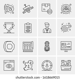 Business Icon Set. 16 Universal Icons Vector. Creative Beauitful Icon Illustration to use in Print and Web Related project.