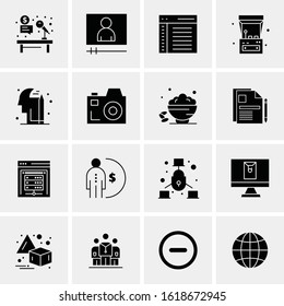 Business Icon Set. 16 Universal Icons Vector. Creative Beauitful Icon Illustration to use in Print and Web Related project.