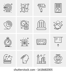 Business Icon Set. 16 Universal Icons Vector. Creative Beauitful Icon Illustration to use in Print and Web Related project.