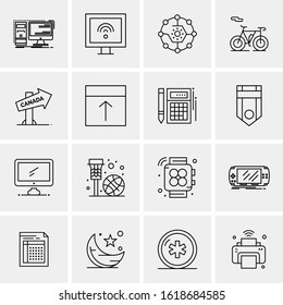 Business Icon Set. 16 Universal Icons Vector. Creative Beauitful Icon Illustration to use in Print and Web Related project.