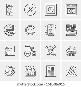 Business Icon Set. 16 Universal Icons Vector. Creative Beauitful Icon Illustration to use in Print and Web Related project.