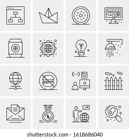 Business Icon Set. 16 Universal Icons Vector. Creative Beauitful Icon Illustration to use in Print and Web Related project.