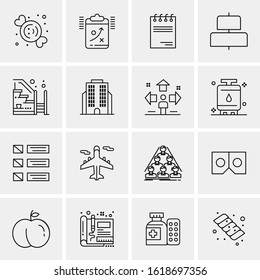 Business Icon Set. 16 Universal Icons Vector. Creative Beauitful Icon Illustration to use in Print and Web Related project.