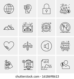 Business Icon Set. 16 Universal Icons Vector. Creative Beauitful Icon Illustration to use in Print and Web Related project.