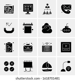Business Icon Set. 16 Universal Icons Vector. Creative Beauitful Icon Illustration to use in Print and Web Related project.