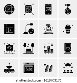 Business Icon Set. 16 Universal Icons Vector. Creative Beauitful Icon Illustration to use in Print and Web Related project.