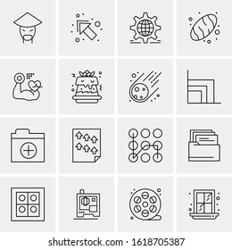 Business Icon Set. 16 Universal Icons Vector. Creative Beauitful Icon Illustration to use in Print and Web Related project.