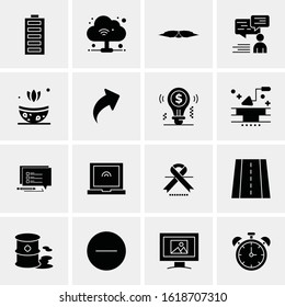 Business Icon Set. 16 Universal Icons Vector. Creative Beauitful Icon Illustration to use in Print and Web Related project.