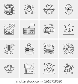 Business Icon Set. 16 Universal Icons Vector. Creative Beauitful Icon Illustration to use in Print and Web Related project.