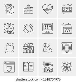 Business Icon Set. 16 Universal Icons Vector. Creative Beauitful Icon Illustration to use in Print and Web Related project.