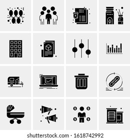 Business Icon Set. 16 Universal Icons Vector. Creative Beauitful Icon Illustration to use in Print and Web Related project.