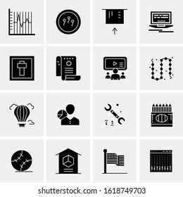 Business Icon Set. 16 Universal Icons Vector. Creative Beauitful Icon Illustration to use in Print and Web Related project.