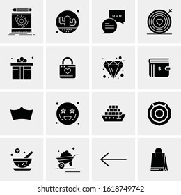 Business Icon Set. 16 Universal Icons Vector. Creative Beauitful Icon Illustration to use in Print and Web Related project.