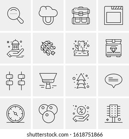 Business Icon Set. 16 Universal Icons Vector. Creative Beauitful Icon Illustration to use in Print and Web Related project.