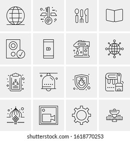 Business Icon Set. 16 Universal Icons Vector. Creative Beauitful Icon Illustration to use in Print and Web Related project.