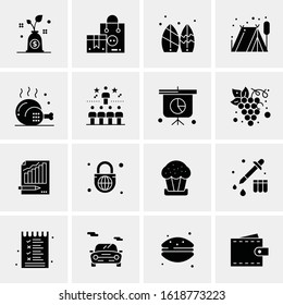 Business Icon Set. 16 Universal Icons Vector. Creative Beauitful Icon Illustration to use in Print and Web Related project.