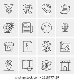 Business Icon Set. 16 Universal Icons Vector. Creative Beauitful Icon Illustration to use in Print and Web Related project.