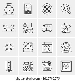 Business Icon Set. 16 Universal Icons Vector. Creative Beauitful Icon Illustration to use in Print and Web Related project.