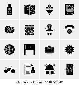 Business Icon Set. 16 Universal Icons Vector. Creative Beauitful Icon Illustration to use in Print and Web Related project.