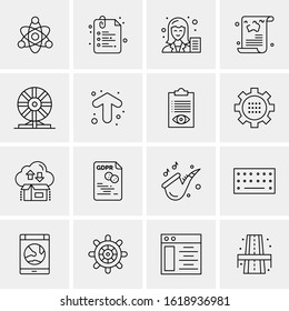 Business Icon Set. 16 Universal Icons Vector. Creative Beauitful Icon Illustration to use in Print and Web Related project.