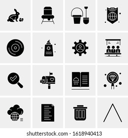 Business Icon Set. 16 Universal Icons Vector. Creative Beauitful Icon Illustration to use in Print and Web Related project.