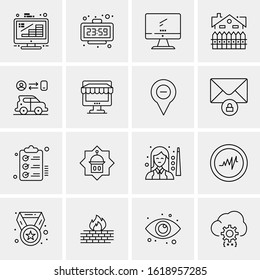 Business Icon Set. 16 Universal Icons Vector. Creative Beauitful Icon Illustration to use in Print and Web Related project.