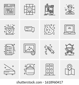 Business Icon Set. 16 Universal Icons Vector. Creative Beauitful Icon Illustration to use in Print and Web Related project.