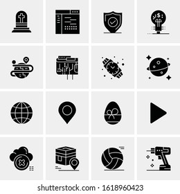 Business Icon Set. 16 Universal Icons Vector. Creative Beauitful Icon Illustration to use in Print and Web Related project.