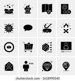 Business Icon Set. 16 Universal Icons Vector. Creative Beauitful Icon Illustration to use in Print and Web Related project.
