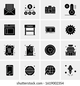 Business Icon Set. 16 Universal Icons Vector. Creative Beauitful Icon Illustration to use in Print and Web Related project.