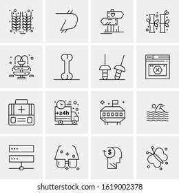 Business Icon Set. 16 Universal Icons Vector. Creative Beauitful Icon Illustration to use in Print and Web Related project.