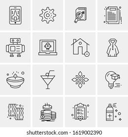 Business Icon Set. 16 Universal Icons Vector. Creative Beauitful Icon Illustration to use in Print and Web Related project.
