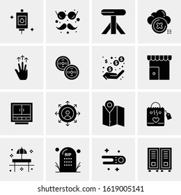 Business Icon Set. 16 Universal Icons Vector. Creative Beauitful Icon Illustration to use in Print and Web Related project.