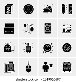 Business Icon Set. 16 Universal Icons Vector. Creative Beauitful Icon Illustration to use in Print and Web Related project.