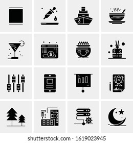 Business Icon Set. 16 Universal Icons Vector. Creative Beauitful Icon Illustration to use in Print and Web Related project.