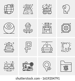Business Icon Set. 16 Universal Icons Vector. Creative Beauitful Icon Illustration to use in Print and Web Related project.