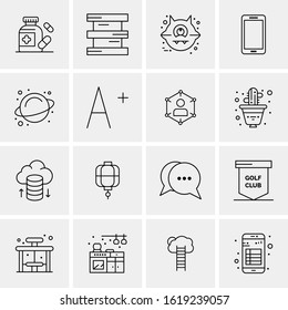 Business Icon Set. 16 Universal Icons Vector. Creative Beauitful Icon Illustration to use in Print and Web Related project.