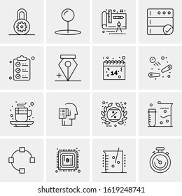 Business Icon Set. 16 Universal Icons Vector. Creative Beauitful Icon Illustration to use in Print and Web Related project.
