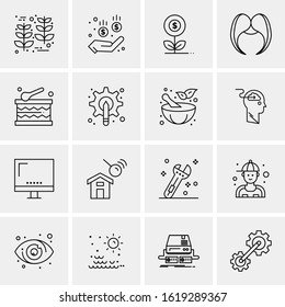 Business Icon Set. 16 Universal Icons Vector. Creative Beauitful Icon Illustration to use in Print and Web Related project.