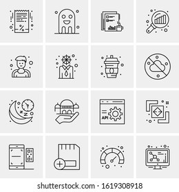 Business Icon Set. 16 Universal Icons Vector. Creative Beauitful Icon Illustration to use in Print and Web Related project.