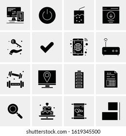 Business Icon Set. 16 Universal Icons Vector. Creative Beauitful Icon Illustration to use in Print and Web Related project.
