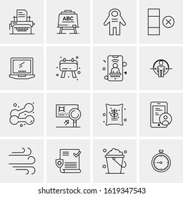 Business Icon Set. 16 Universal Icons Vector. Creative Beauitful Icon Illustration to use in Print and Web Related project.