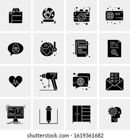 Business Icon Set. 16 Universal Icons Vector. Creative Beauitful Icon Illustration to use in Print and Web Related project.