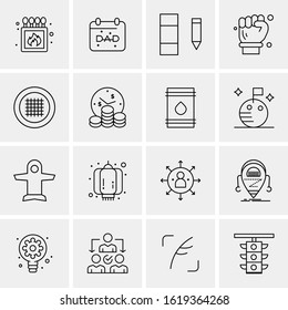 Business Icon Set. 16 Universal Icons Vector. Creative Beauitful Icon Illustration to use in Print and Web Related project.