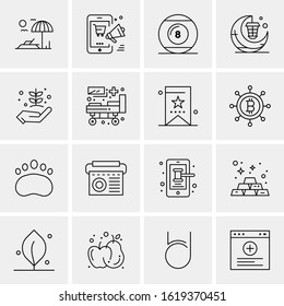 Business Icon Set. 16 Universal Icons Vector. Creative Beauitful Icon Illustration to use in Print and Web Related project.