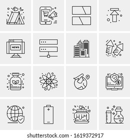 Business Icon Set. 16 Universal Icons Vector. Creative Beauitful Icon Illustration to use in Print and Web Related project.